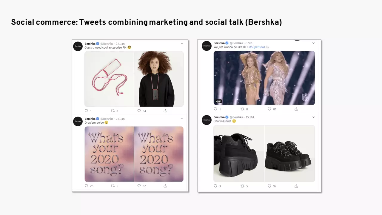 Image: Bershka example of using social commerce on Twitter