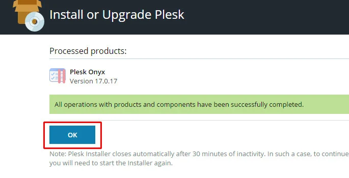 Plesk - completed Plesk - completed