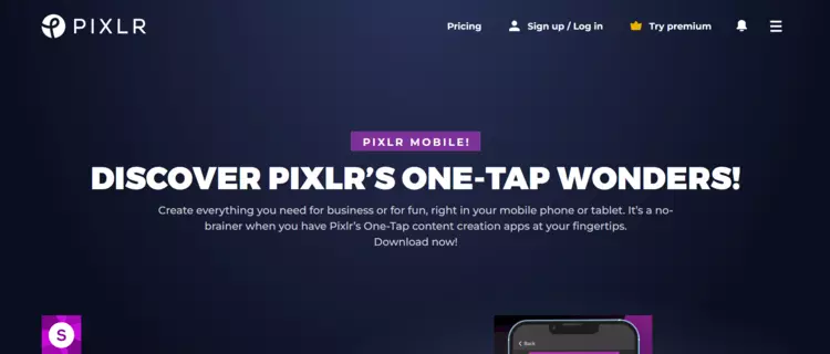 Screenshot of Pixlr Mobile page on Pixlr’s website Screenshot of Pixlr Mobile page on Pixlr’s website
