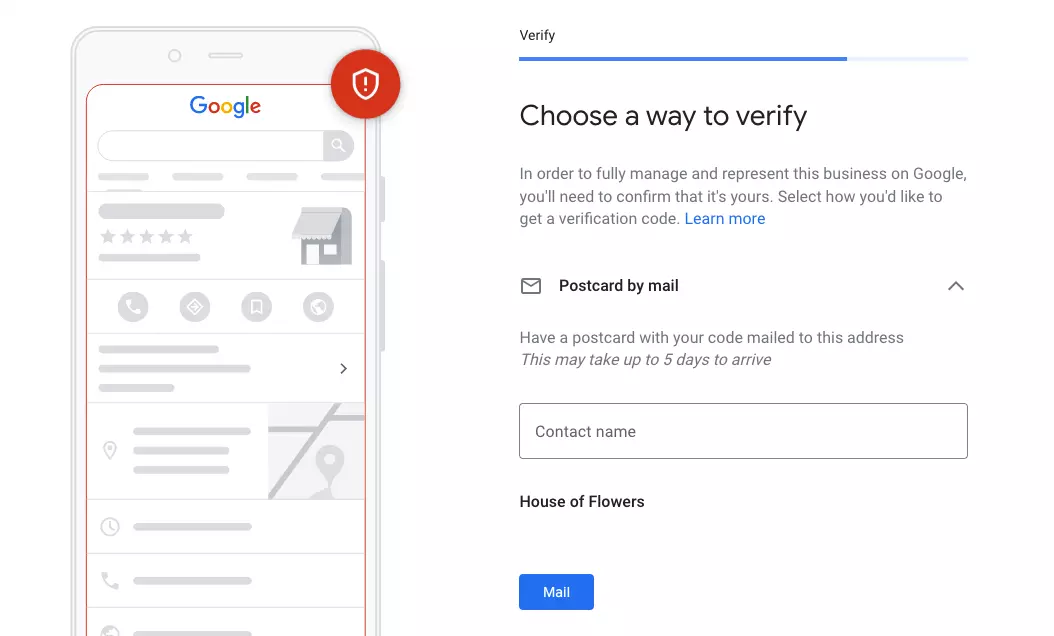Image: Register Google My Business: Confirm identity