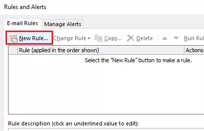 Outlook: The Rules and Alerts dialog box Outlook: The Rules and Alerts dialog box
