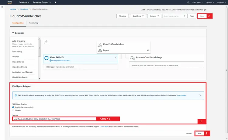 AWS Management Console: linking the trigger through the qualification ID AWS Management Console: linking the trigger through the qualification ID