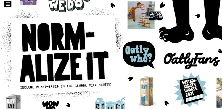 Oatly’s homepage Oatly’s homepage
