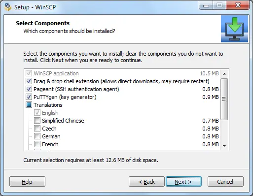 WinSCP installation type WinSCP installation type