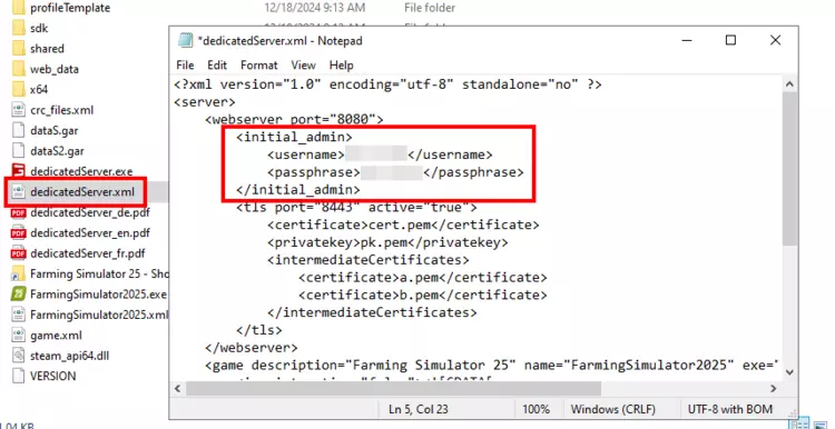 FS25 server: Configuration file FS25 server: Configuration file