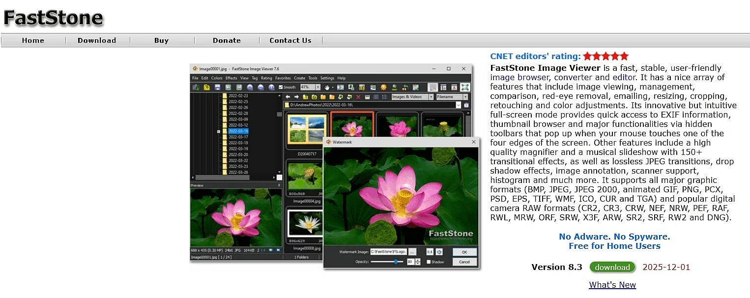 Image: Download and overview of FastStone Image Viewer
