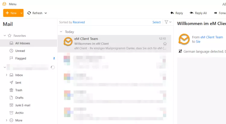 Screenshot eM Client’s user interface Screenshot eM Client’s user interface