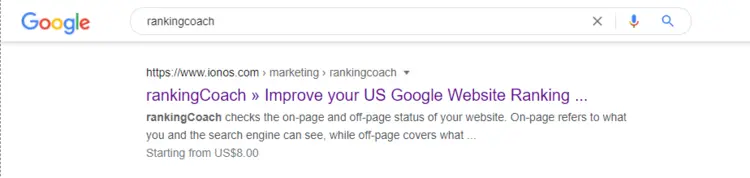 Example SERPs for the query "rankingcoach" Example SERPs for the query "rankingcoach"