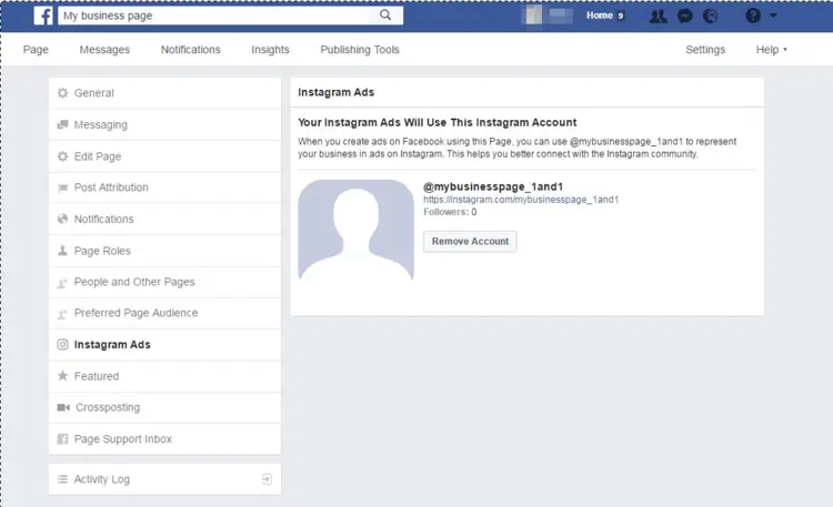 The Instagram profile is now linked to the Facebook account and appears in the overview The Instagram profile is now linked to the Facebook account and appears in the overview