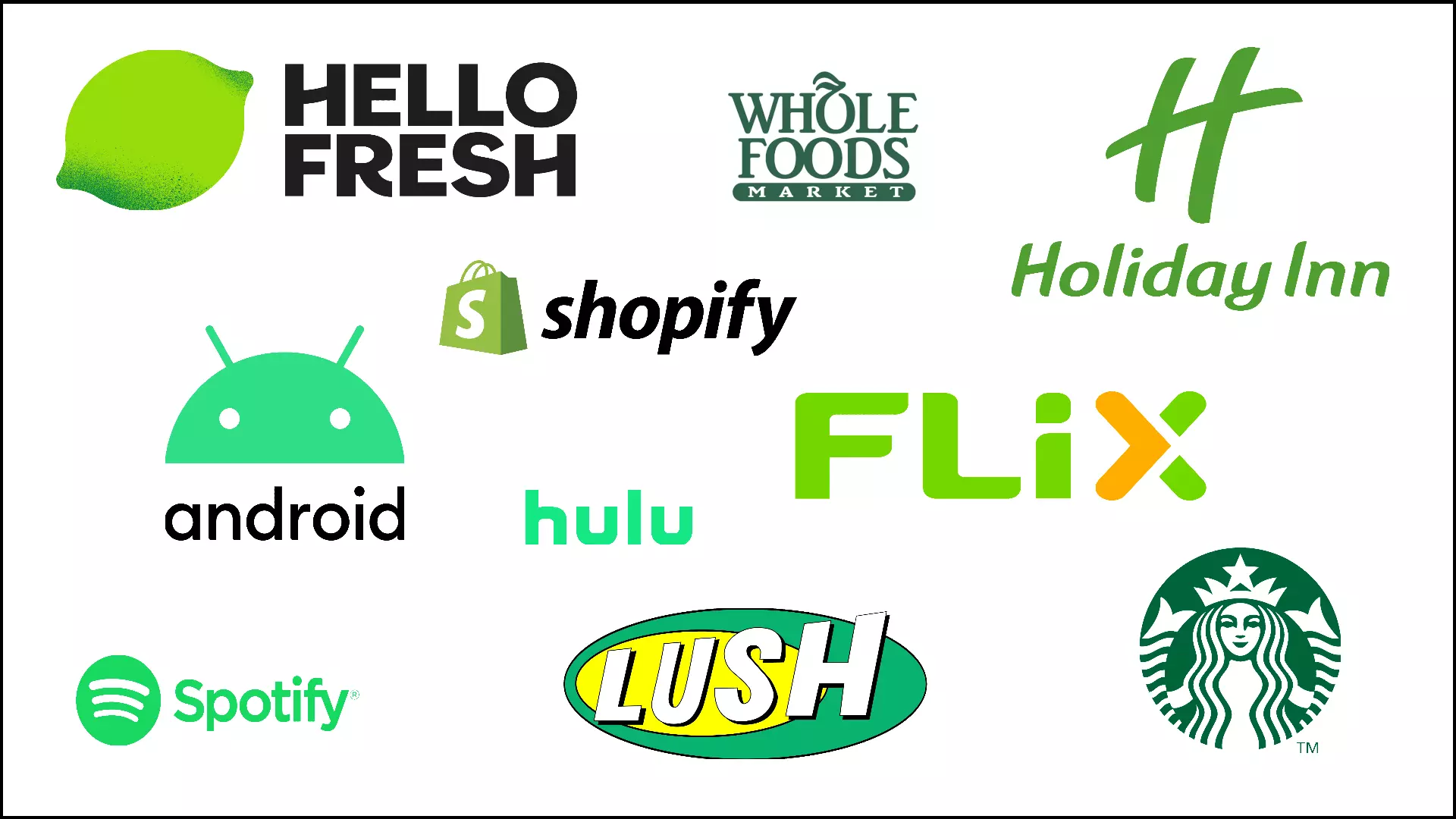 Sampling of green logos Sampling of green logos