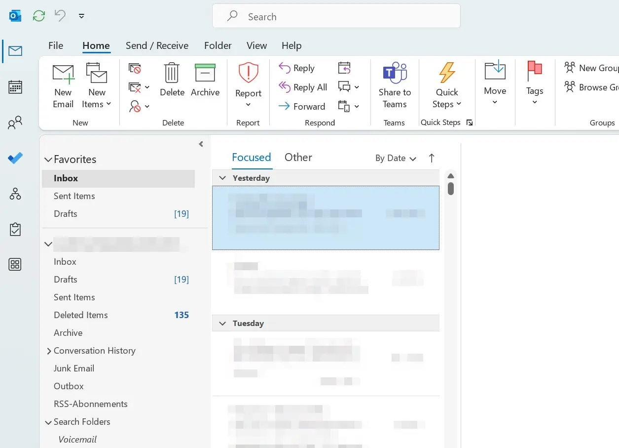 Image: Screenshot of Microsoft Outlook