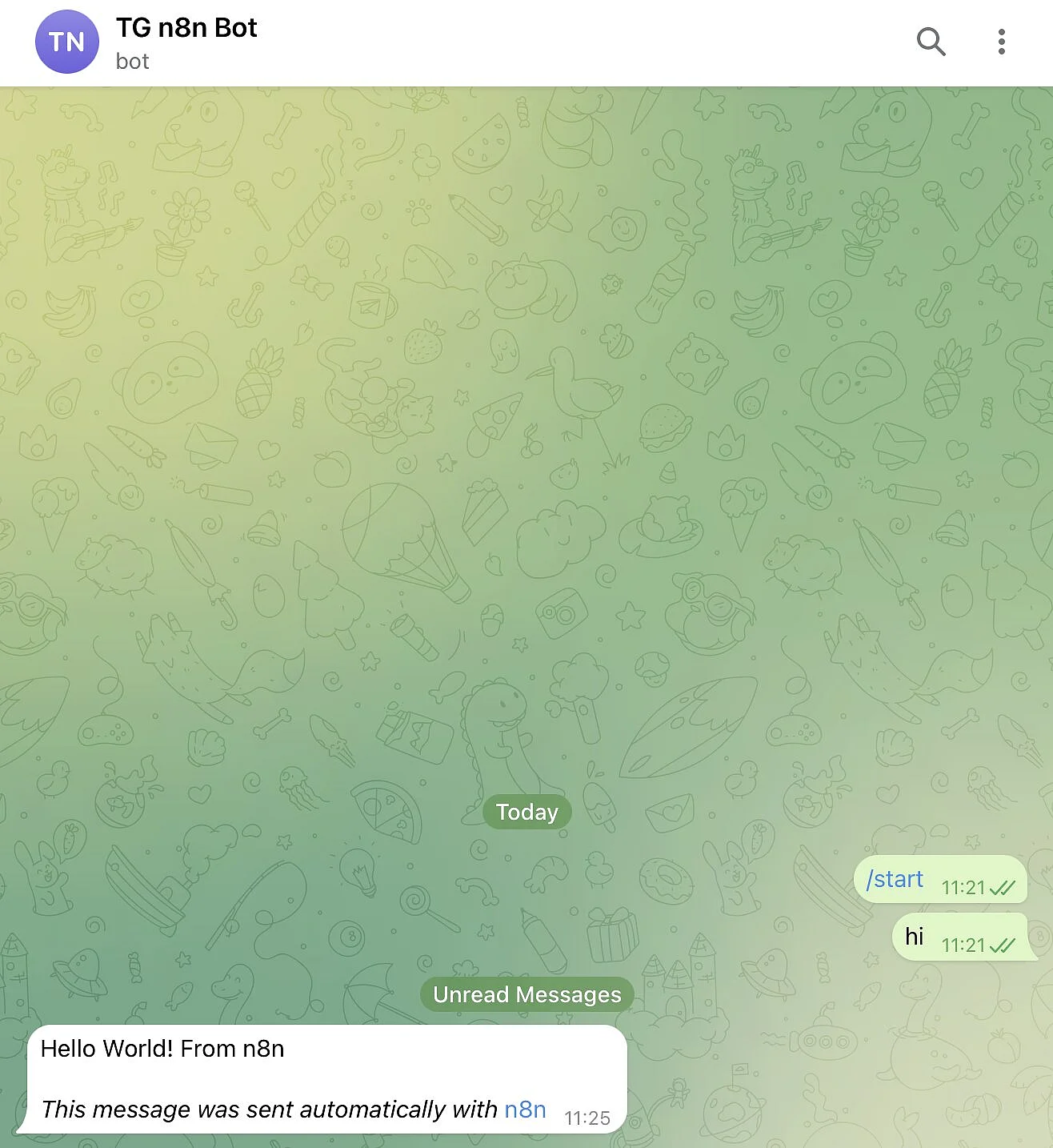 n8n message in Telegram Image: n8n message in Telegram