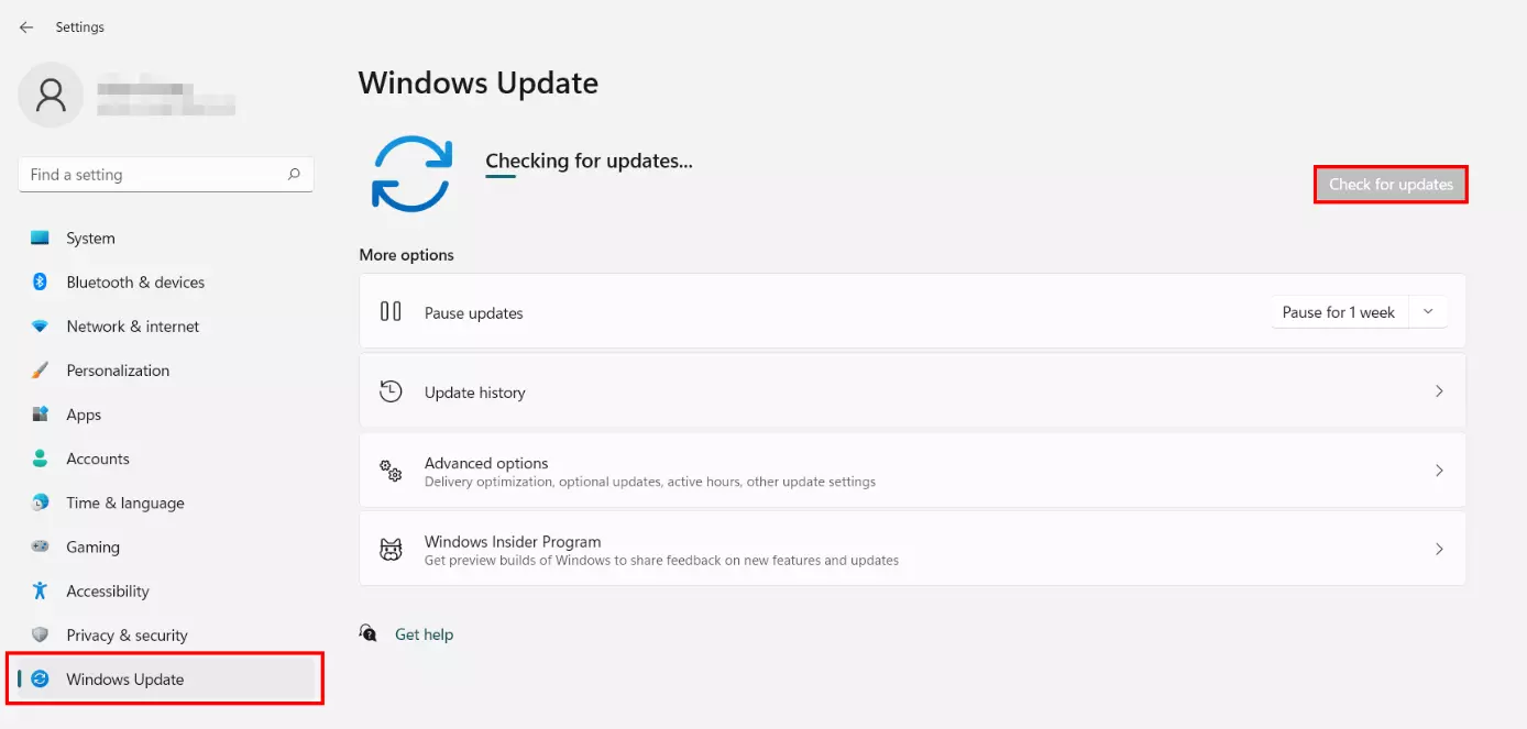 Image: Windows 11 settings with “Windows Update” update