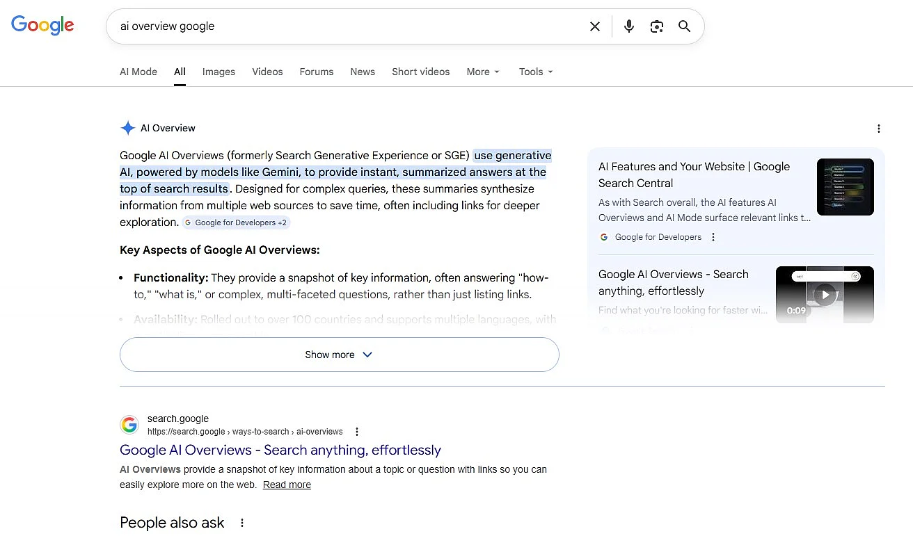Image: Google’s AI Overviews