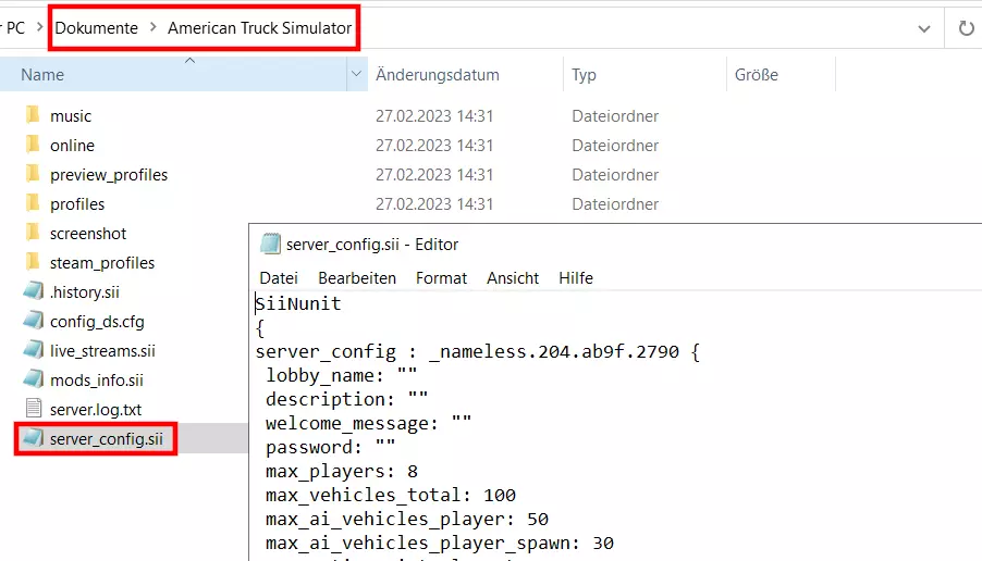 server_config.sii in the ATS user folder server_config.sii in the ATS user folder