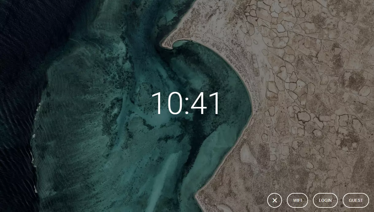 Image: Armadillo – the graphical user interface of Fuchsia OS for mobile devices: start screen