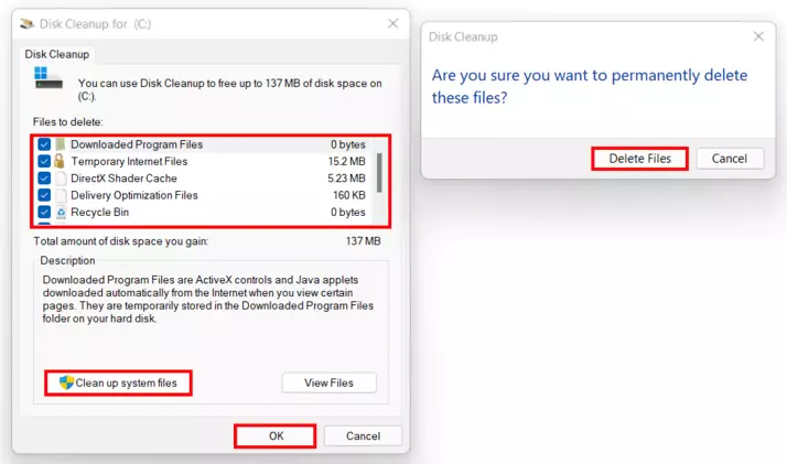 Disk Cleanup . Disk Cleanup .