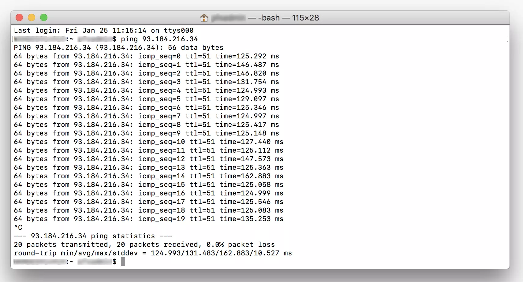 Image: Continuous ping in MacOS