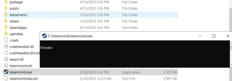 SteamCMD input line SteamCMD input line