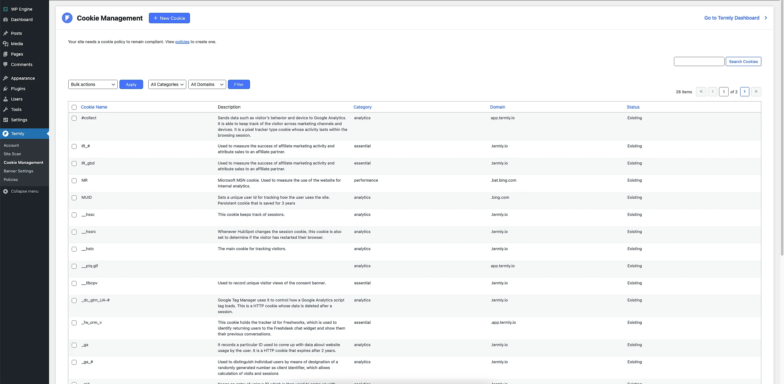 Termly cookie management in WordPress Image: Termly cookie management in WordPress