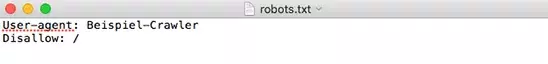 Image: Screenshot of a robots.txt file that excludes a specific crawler
