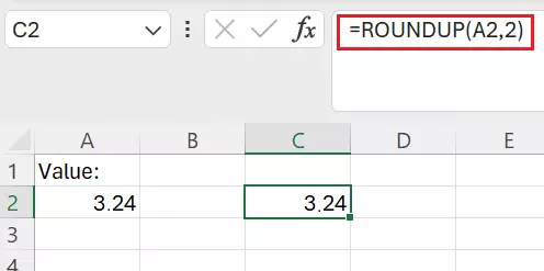 Excel: Round up to two decimal places Image: Excel: Round up to two decimal places