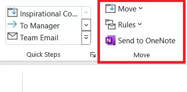 Outlook menu: Start tab Outlook menu: Start tab
