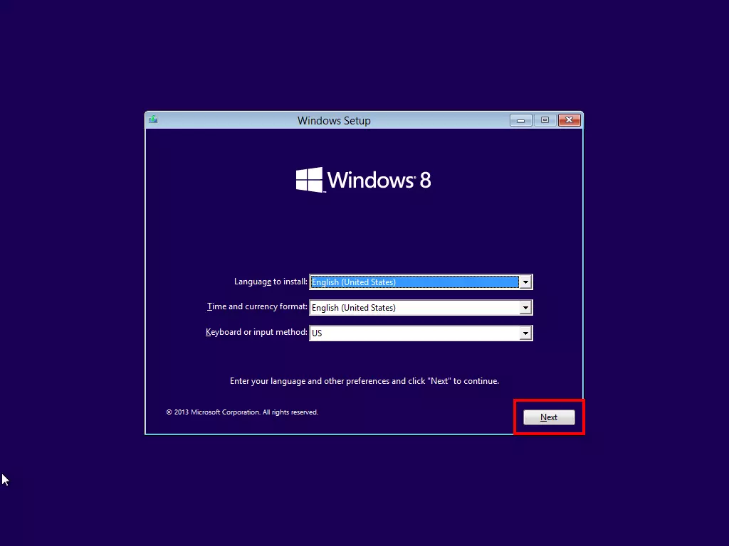 Image: Windows 8 DVD start screen