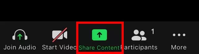 Image: Zoom app with the feature that enables you to share content during a meeting