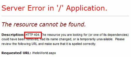Image: http 404 error message
