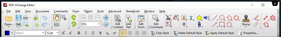 Image: PDF-XChange Editor toolbar