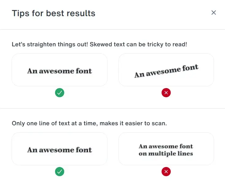 Image: Font tips for best results