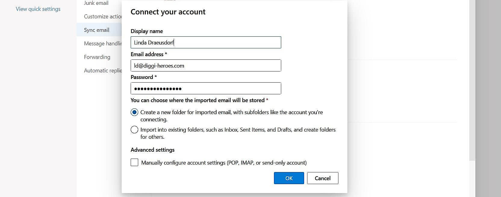 UNABLE TO ADD EXCHANGE 2019 EMAIL ACCOUNT IONOS TO OUTLOOK visual data 4