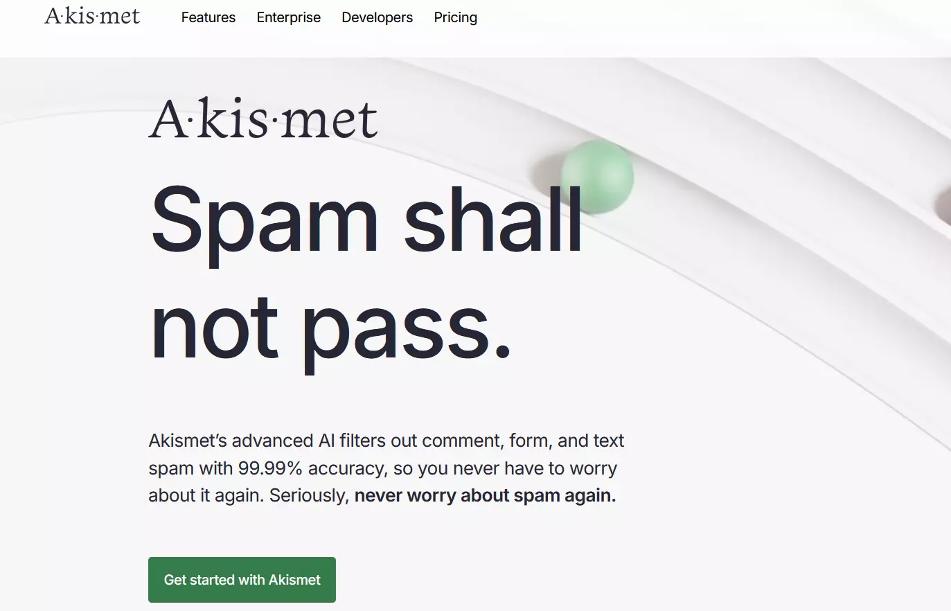 Screenshot of Akismet website Image: Screenshot of Akismet website