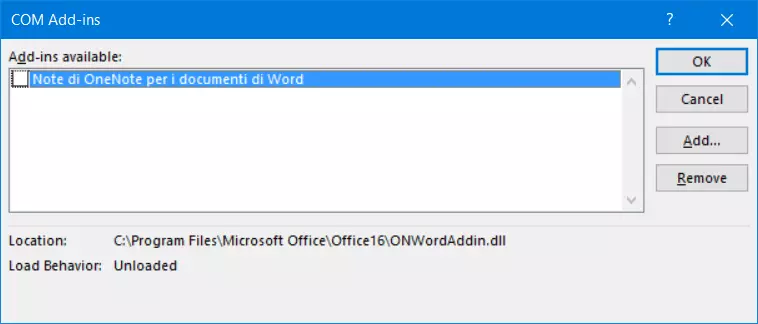 Image: Disabling COM add-ins