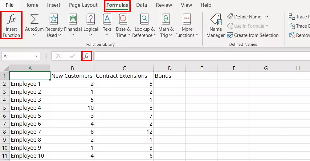 Image: Excel “Insert Function” dialog box
