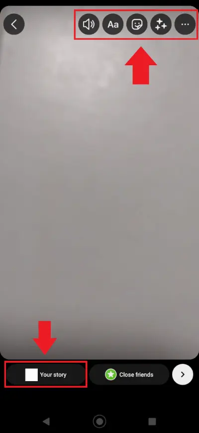 Screenshot of features available after you’ve taken a photo Screenshot of features available after you’ve taken a photo