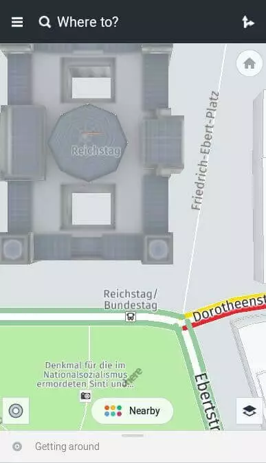 Image: 3D map including public transport