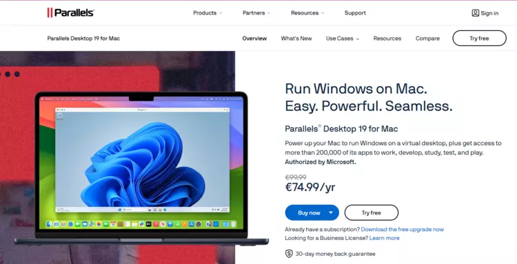 Screenshot of Parallels Screenshot of Parallels