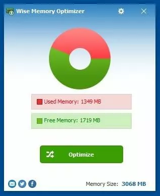 Image: Wise Memory Optimizer: main window
