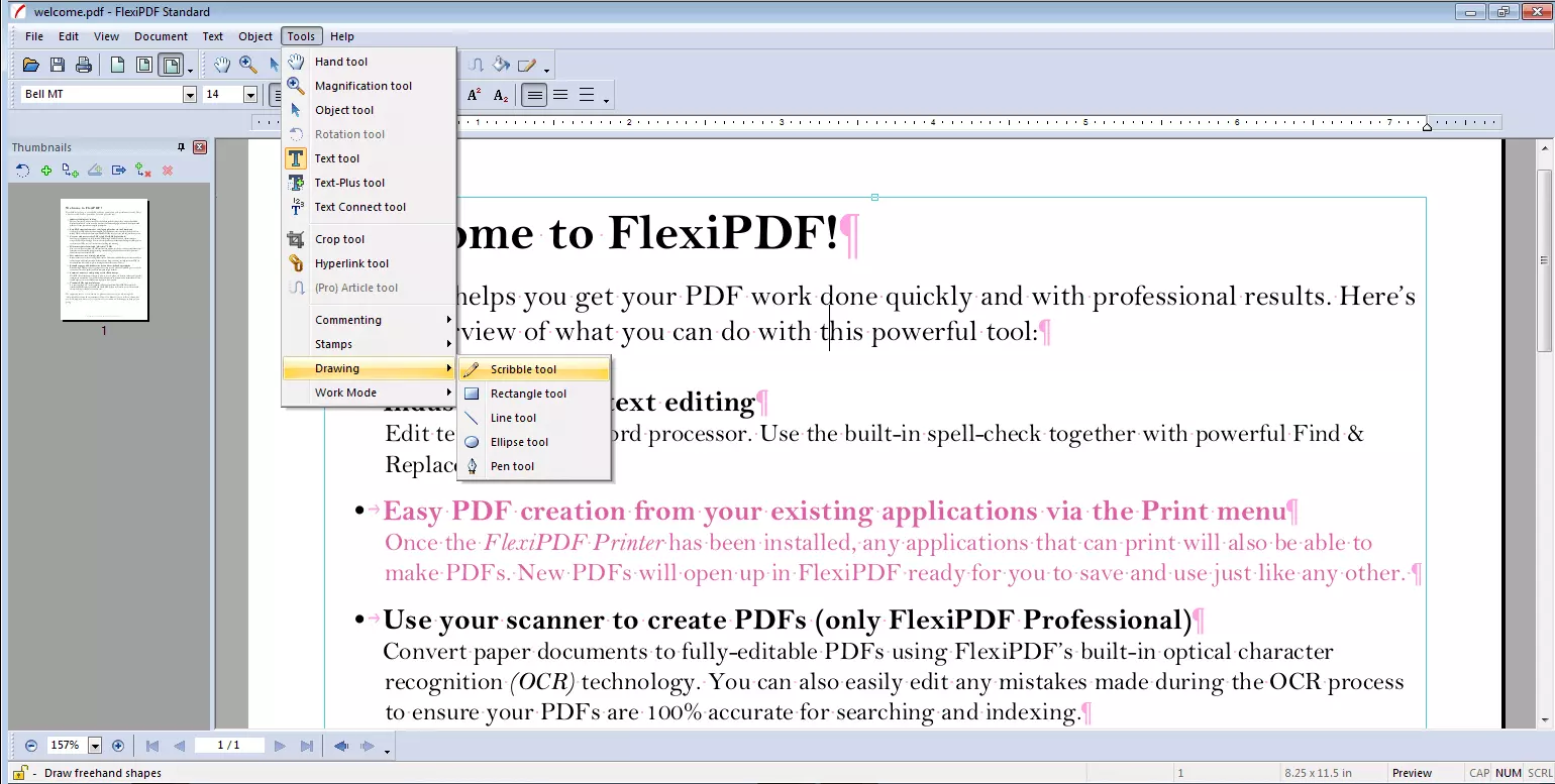 Image: Tool selection in FlexiPDF
