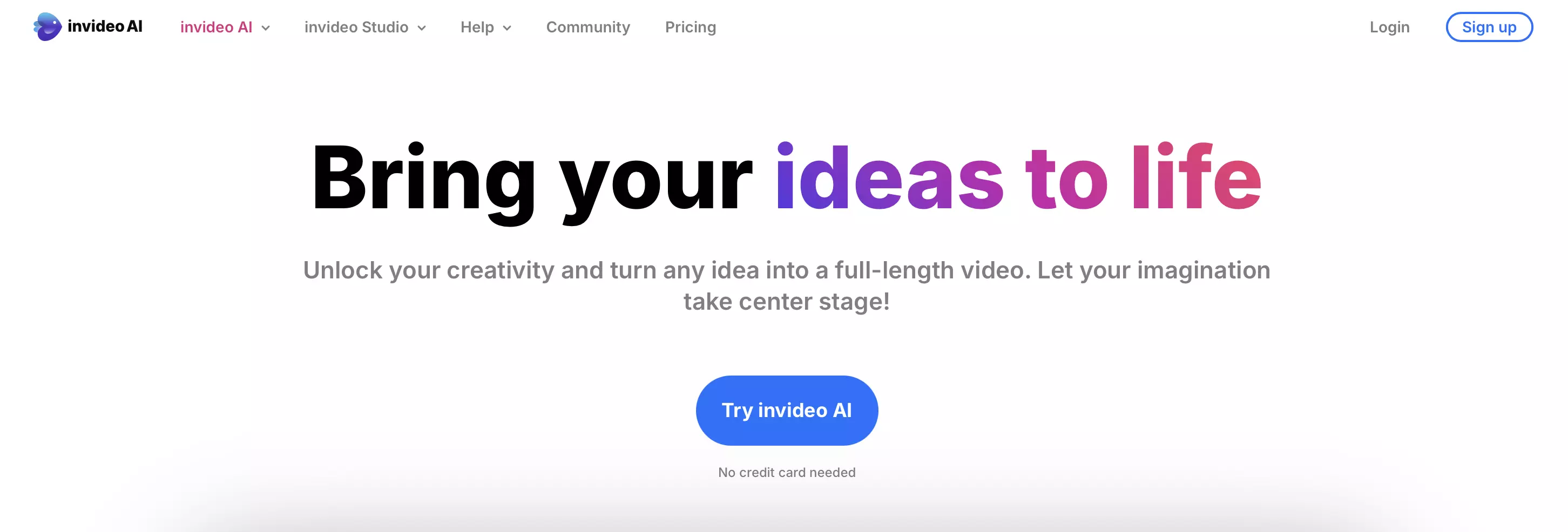 Image: Screenshot of InVideo website
