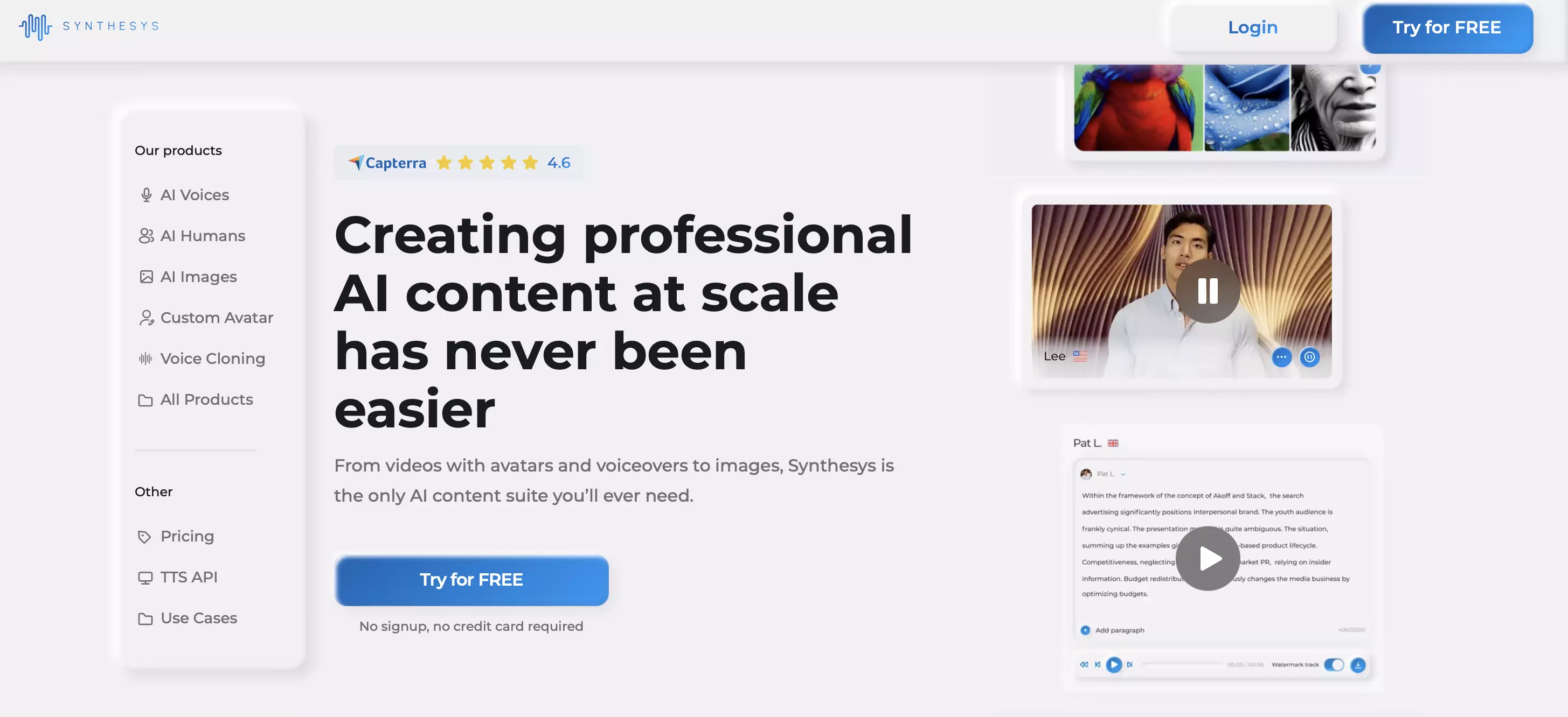 Image: Screenshot of Synthesys website