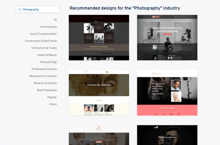 IONOS design templates for your photography website IONOS design templates for your photography website