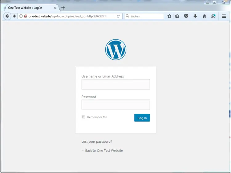 WordPress: Log in page WordPress: Log in page