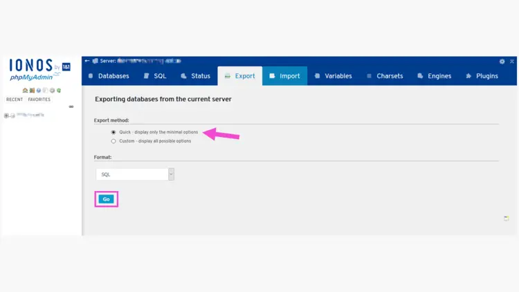 WordPress staging – first step: Back up the existing database WordPress staging – first step: Back up the existing database
