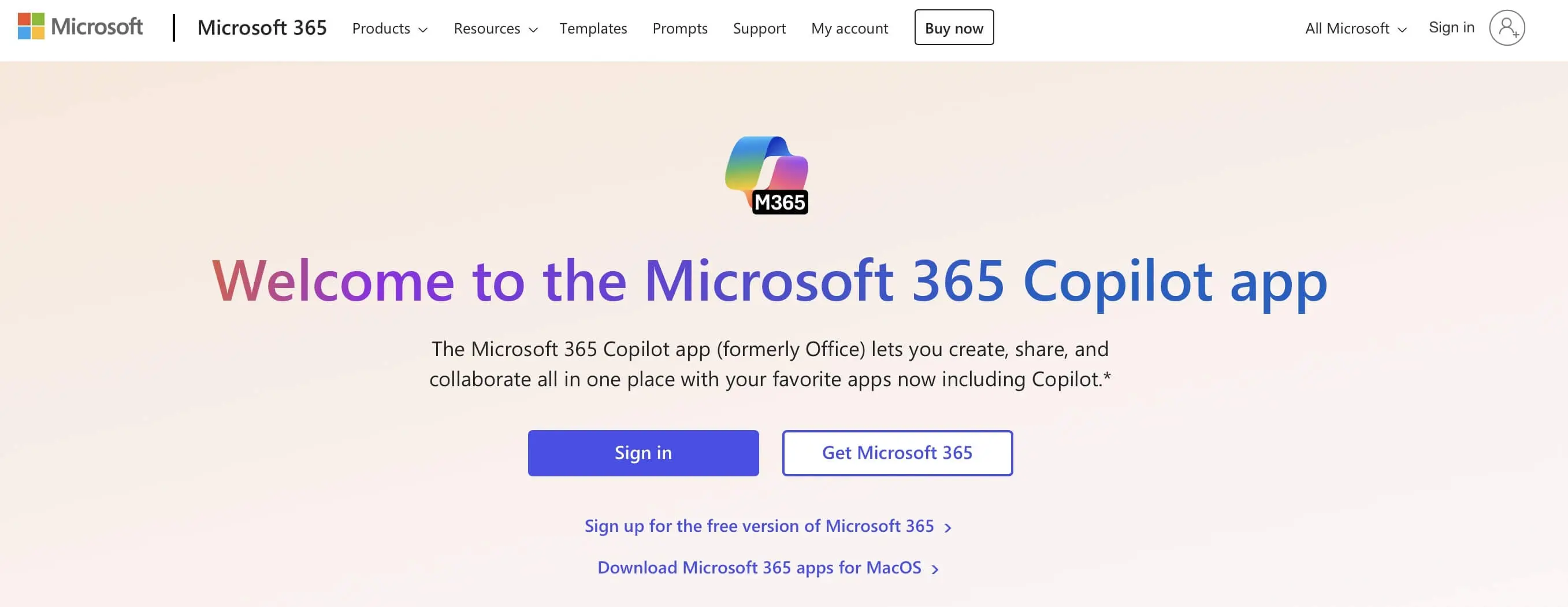 Image: Screenshot of Microsoft 365 website