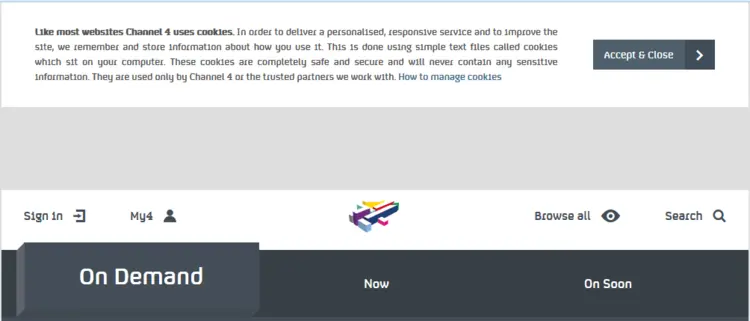 Cookie exemple - Channel 4 Cookie exemple - Channel 4