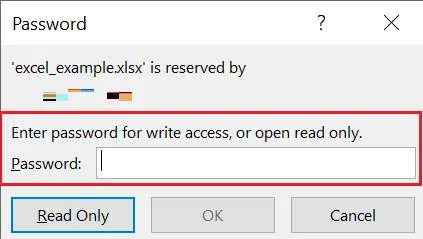 Excel: Password query for read-only file Excel: Password query for read-only file