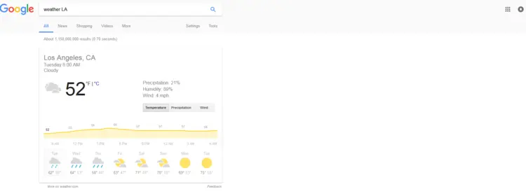 Google’s weather service for LA Google’s weather service for LA